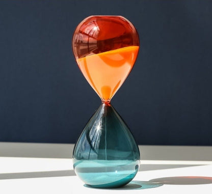 Chronovist zandloper timer met elegant glazen ontwerp en meerdere tijdopties voor woondecoratie