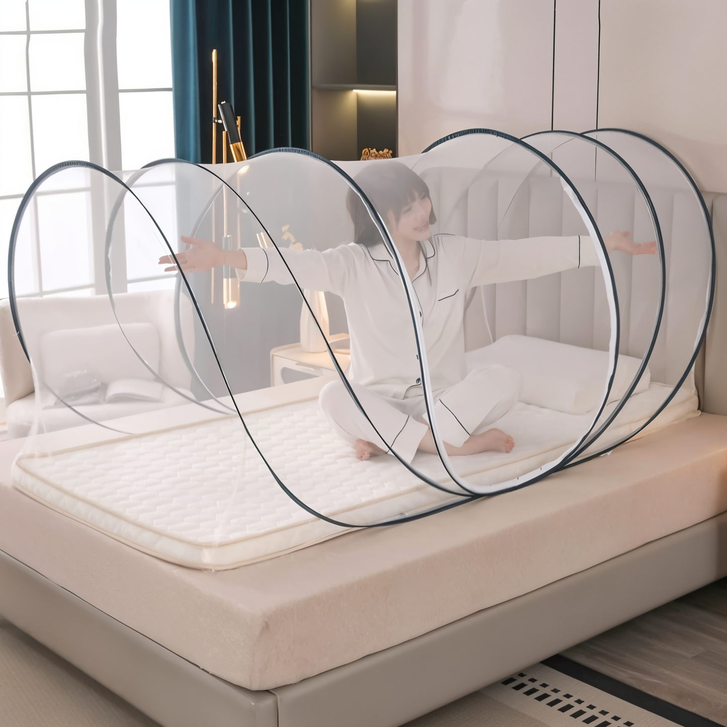 CircleGuard opvouwbaar rond muskietennet compact reispop-up ontwerp