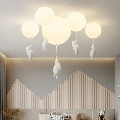 CloudBear kinderplafondlamp beer ballon LED hanglamp voor kinderkamer en slaapkamer