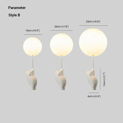 CloudBear kinderplafondlamp beer ballon LED hanglamp voor kinderkamer en slaapkamer