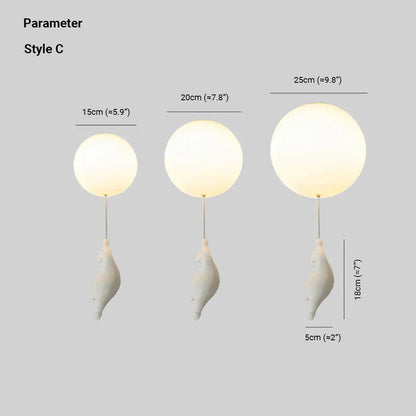 CloudBear kinderplafondlamp beer ballon LED hanglamp voor kinderkamer en slaapkamer