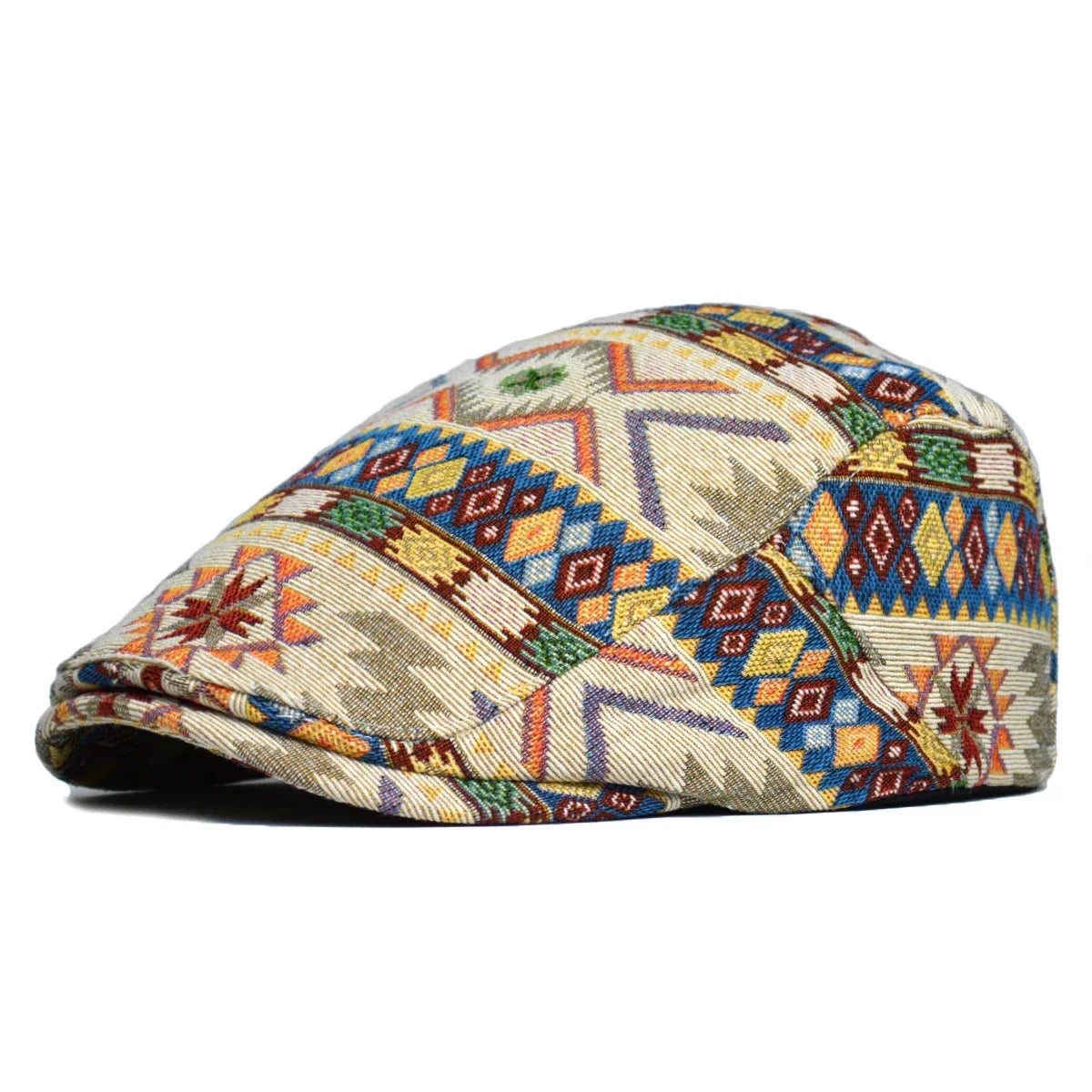 Kleurrijke retro platte pet met verstelbare pasvorm en ademend katoen voor stijl in elk seizoen