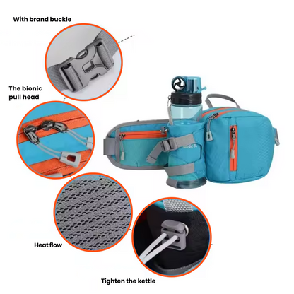 Compacte wandel- & fietsheuptas met waterfleshouder