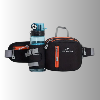 Compacte wandel- & fietsheuptas met waterfleshouder
