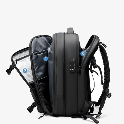 CompriBag vacuüm reistas rugzak uitbreidbare ruimtebesparende handbagage