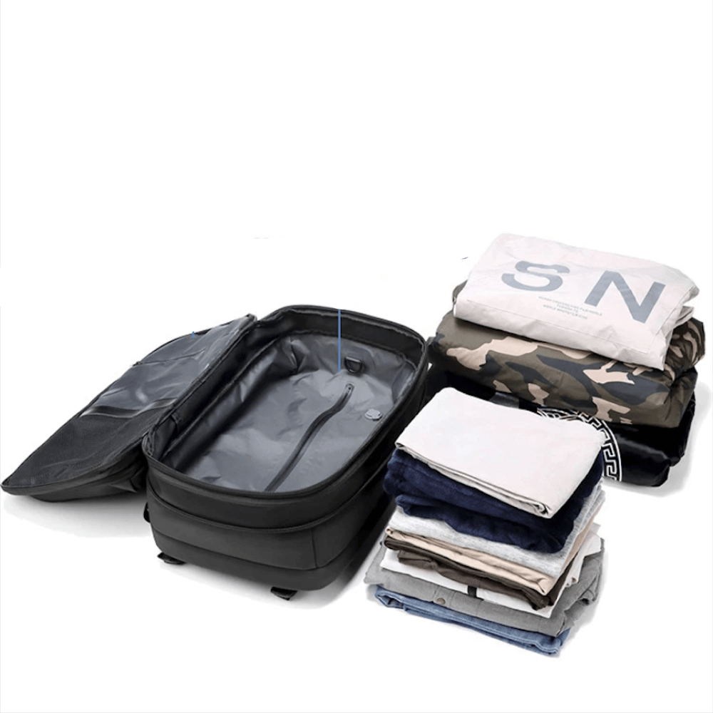 CompriBag vacuüm reistas rugzak uitbreidbare ruimtebesparende handbagage