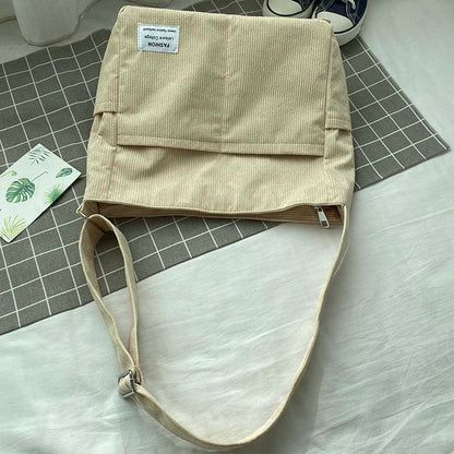 Cord canvas crossbody tas stijlvolle dagelijkse schoudertas