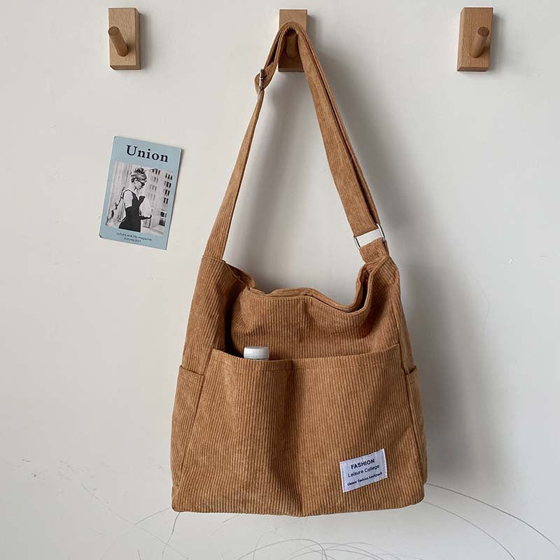 Cord canvas crossbody tas stijlvolle dagelijkse schoudertas