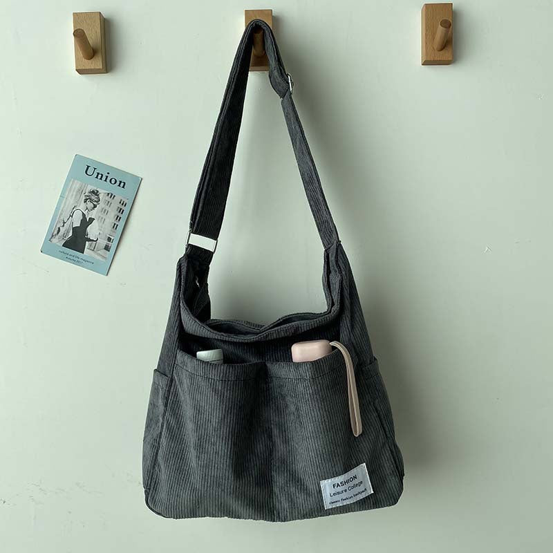 Cord canvas crossbody tas stijlvolle dagelijkse schoudertas