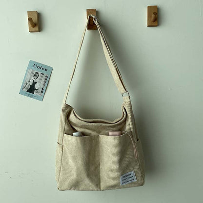 Cord canvas crossbody tas stijlvolle dagelijkse schoudertas