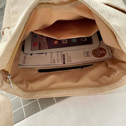 Cord canvas crossbody tas stijlvolle dagelijkse schoudertas