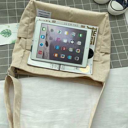 Cord canvas crossbody tas stijlvolle dagelijkse schoudertas