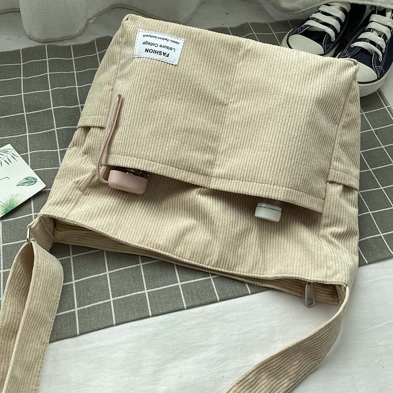 Cord canvas crossbody tas stijlvolle dagelijkse schoudertas
