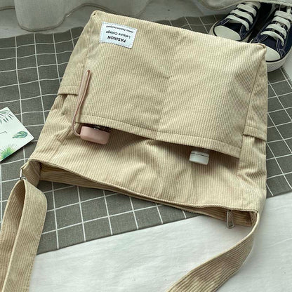 Cord canvas crossbody tas stijlvolle dagelijkse schoudertas