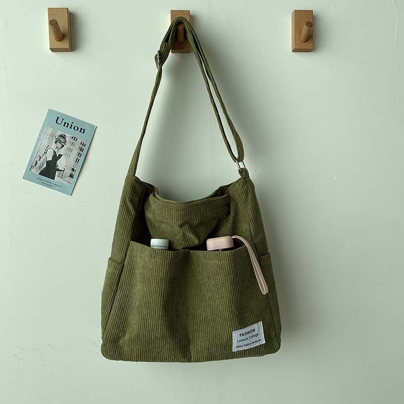 Cord canvas crossbody tas stijlvolle dagelijkse schoudertas