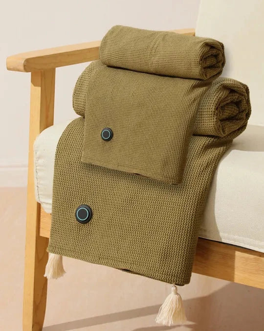 CozyHeat draagbaar verwarmd deken USB oplaadbaar zachte fleece deken