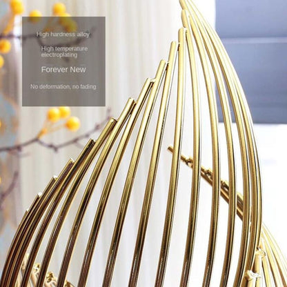 Curvique Abstracte Gouden Metaalsculptuur voor Woondecoratie