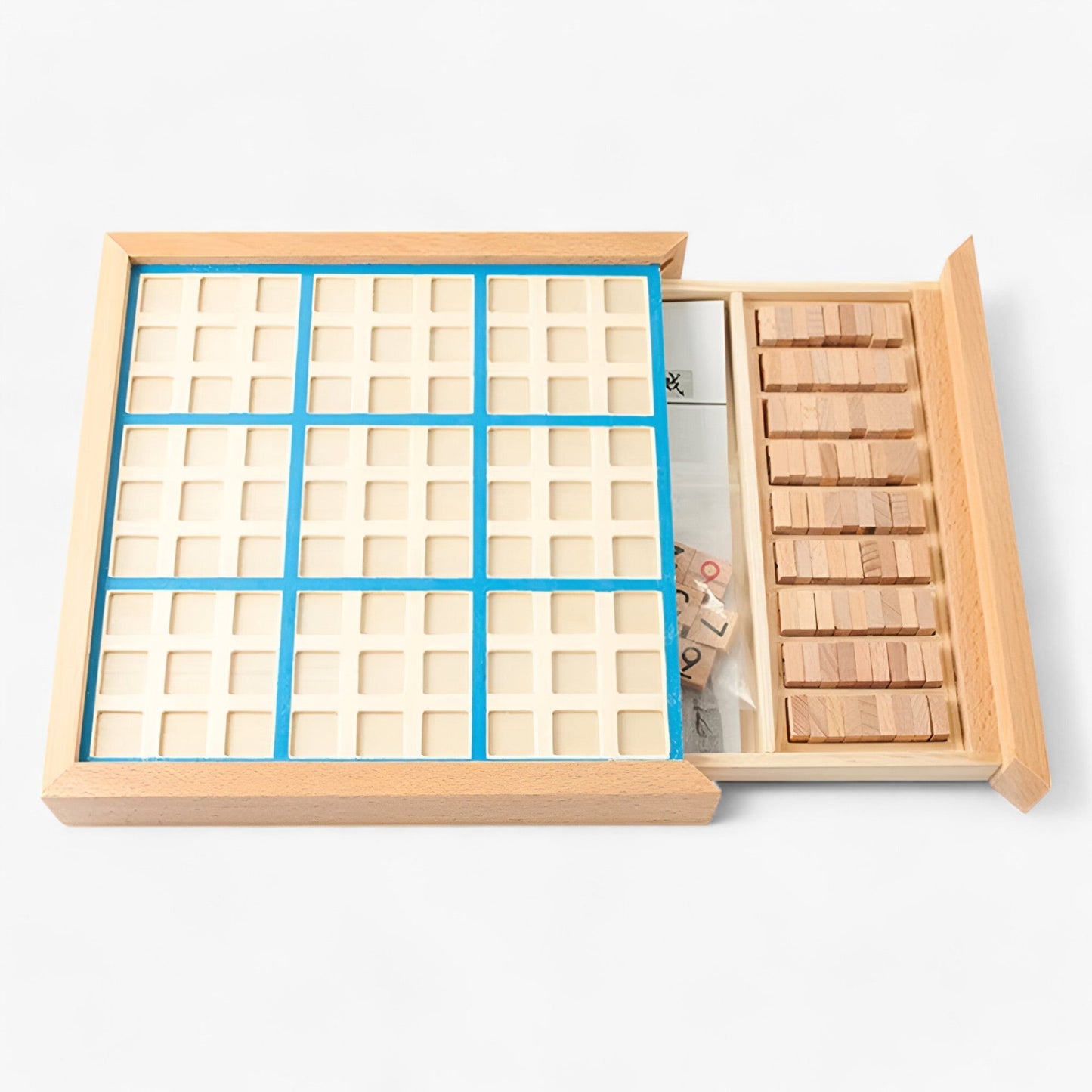 Daan houten Sudoku bordspel met opberglade