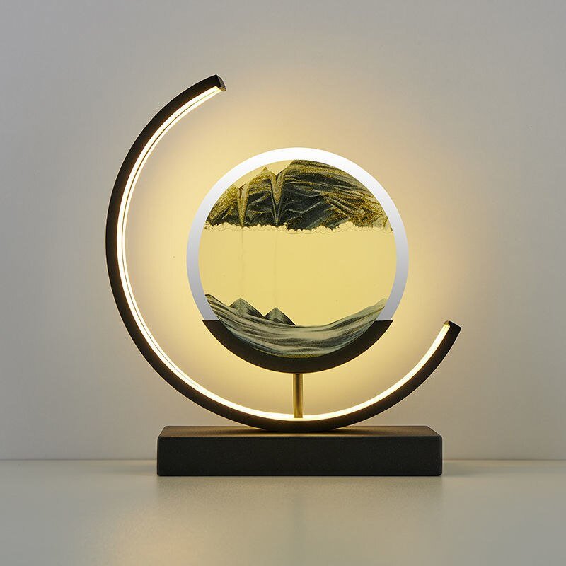 Diepzee zandlandschappen: verlichte zandkunst voor serene woondecoratie