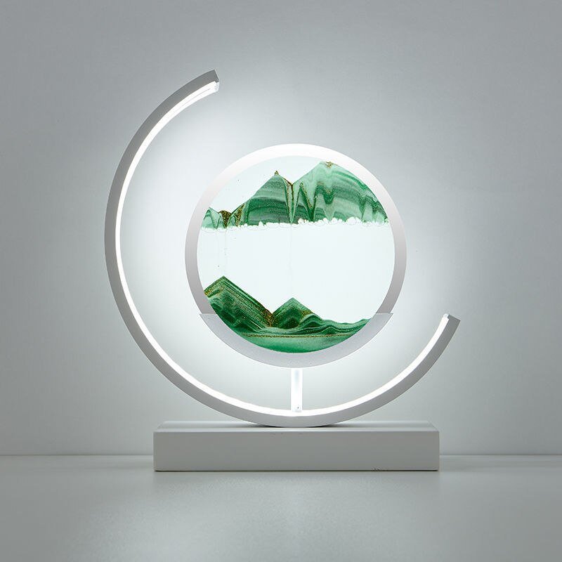 Diepzee zandlandschappen: verlichte zandkunst voor serene woondecoratie