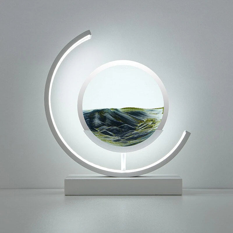 Diepzee zandlandschappen: verlichte zandkunst voor serene woondecoratie
