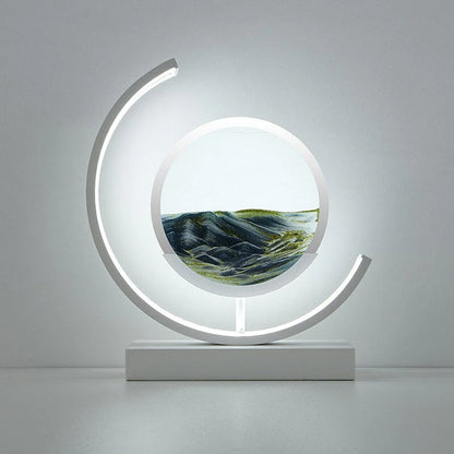 Diepzee zandlandschappen: verlichte zandkunst voor serene woondecoratie