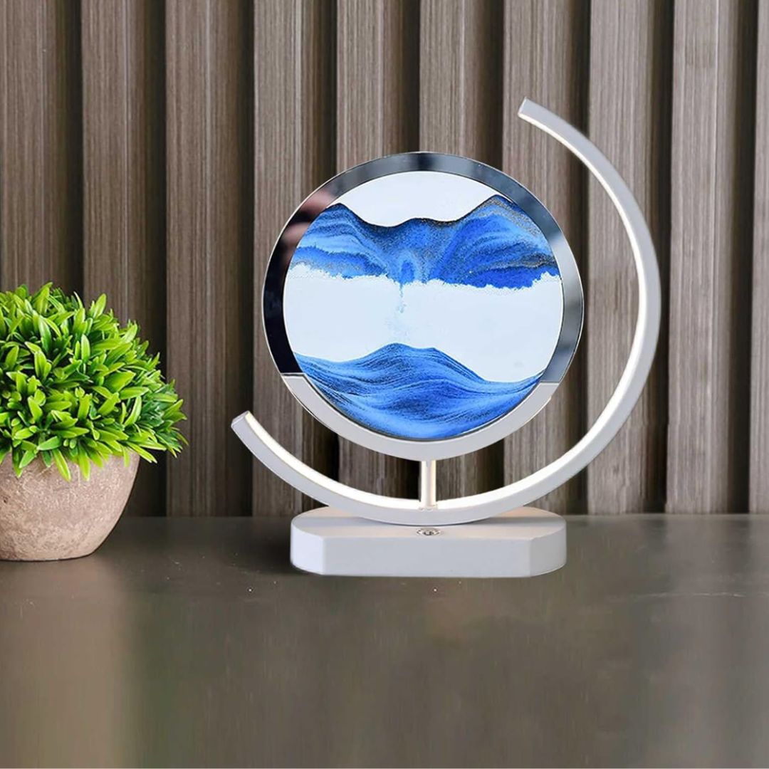 Diepzee zandlandschappen: verlichte zandkunst voor serene woondecoratie