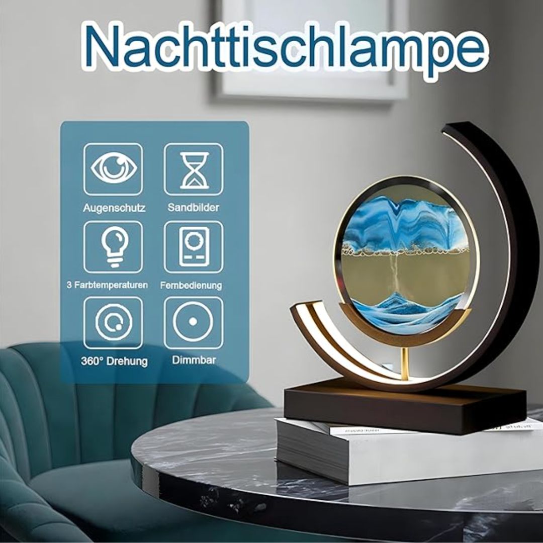Diepzee zandlandschappen: verlichte zandkunst voor serene woondecoratie