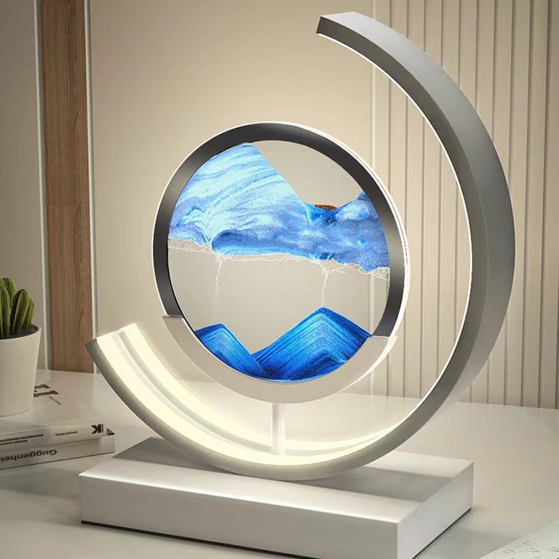 Diepzee zandlandschappen: verlichte zandkunst voor serene woondecoratie