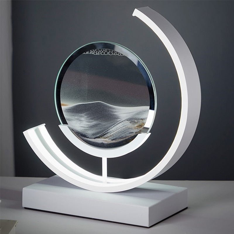 Diepzee zandlandschappen: verlichte zandkunst voor serene woondecoratie