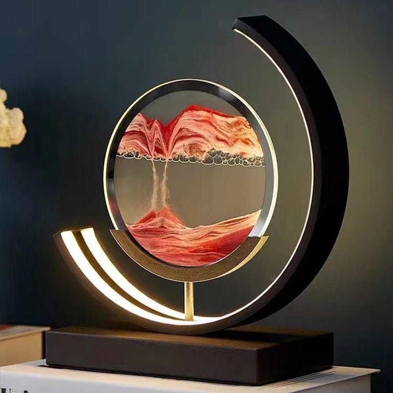 Diepzee zandlandschappen: verlichte zandkunst voor serene woondecoratie