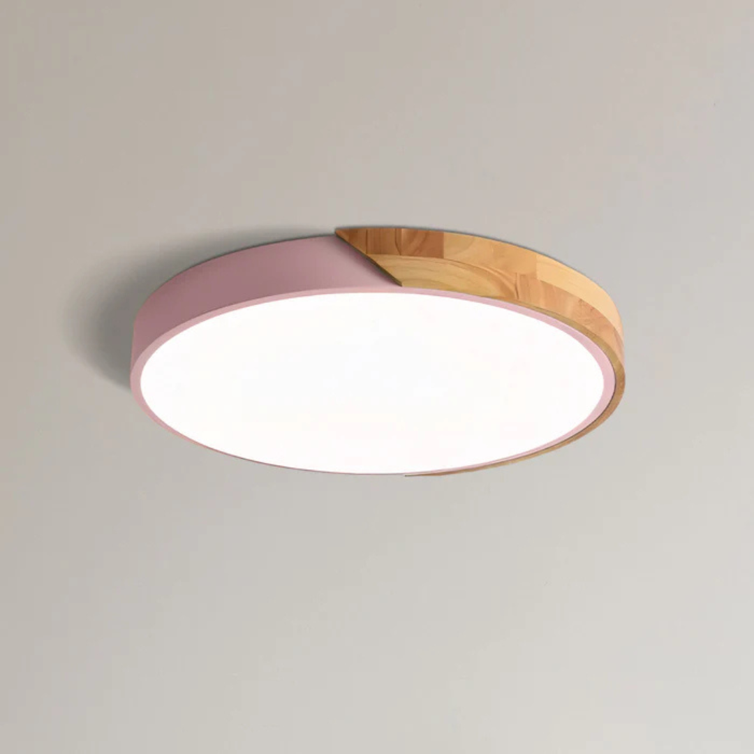 Delos Scandinavische houten LED-plafondlamp voor moderne sfeerverlichting