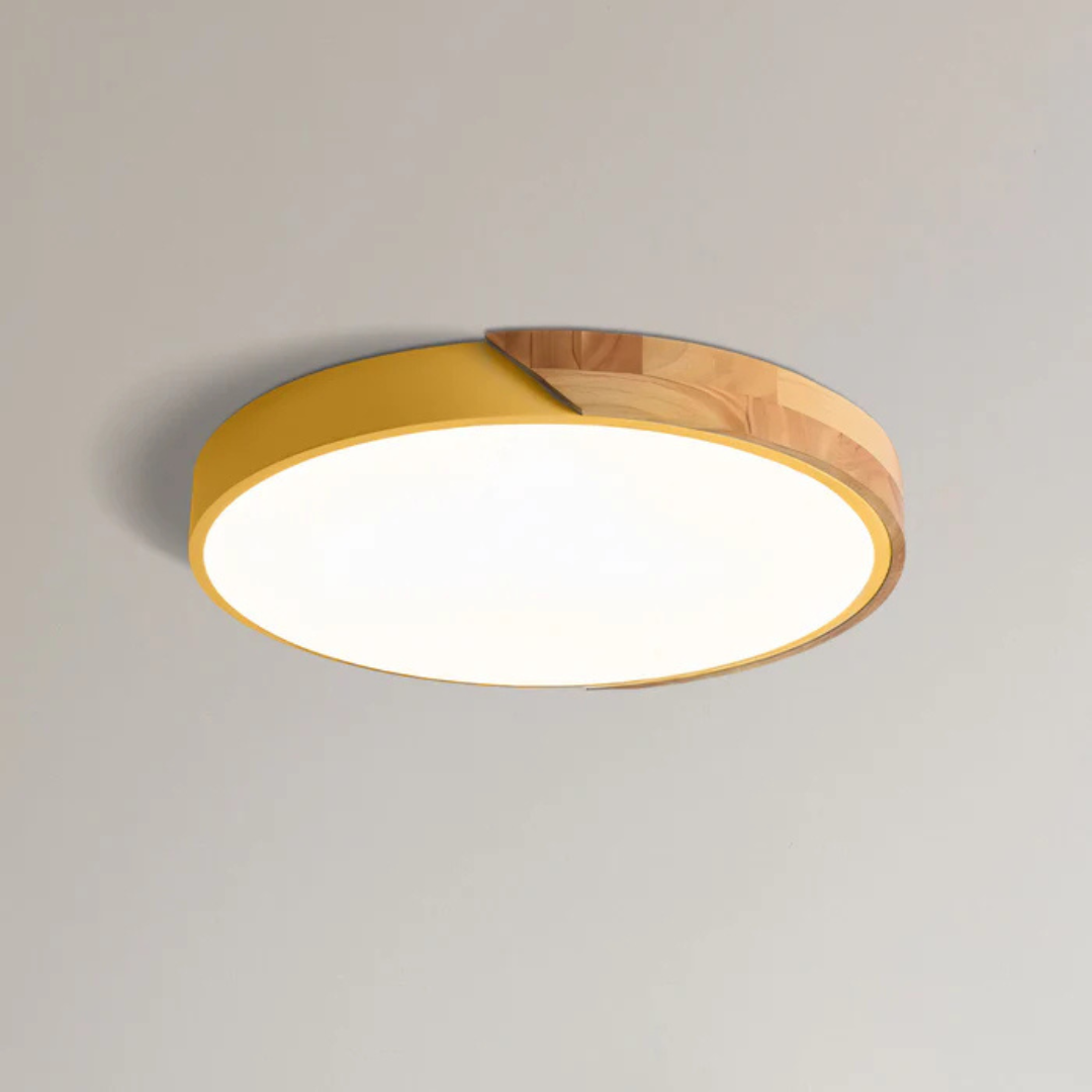 Delos Scandinavische houten LED-plafondlamp voor moderne sfeerverlichting