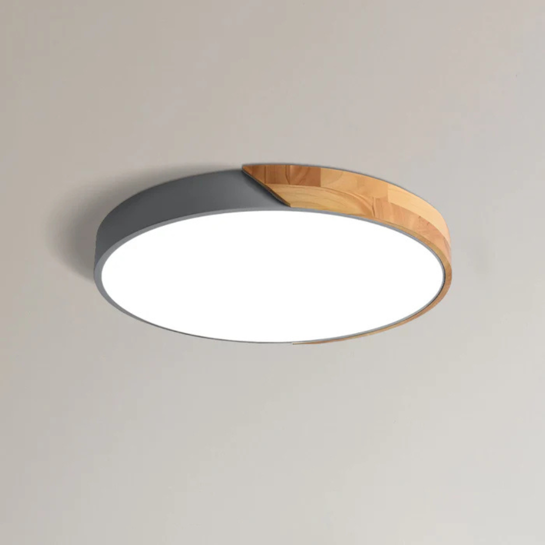 Delos Scandinavische houten LED-plafondlamp voor moderne sfeerverlichting