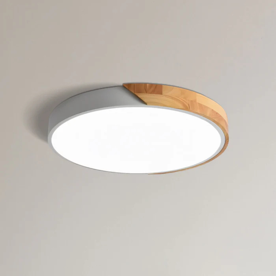 Delos Scandinavische houten LED-plafondlamp voor moderne sfeerverlichting