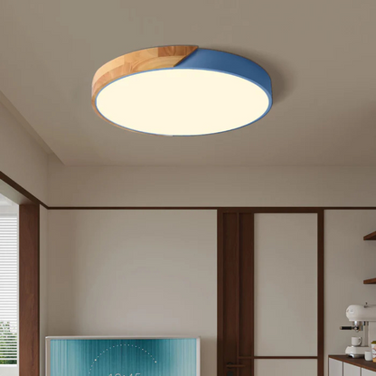 Delos Scandinavische houten LED-plafondlamp voor moderne sfeerverlichting