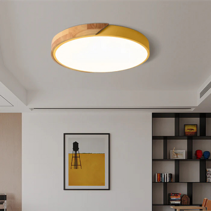 Delos Scandinavische houten LED-plafondlamp voor moderne sfeerverlichting