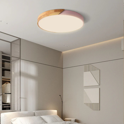Delos Scandinavische houten LED-plafondlamp voor moderne sfeerverlichting