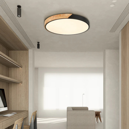 Delos Scandinavische houten LED-plafondlamp voor moderne sfeerverlichting