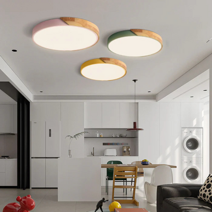 Delos Scandinavische houten LED-plafondlamp voor moderne sfeerverlichting