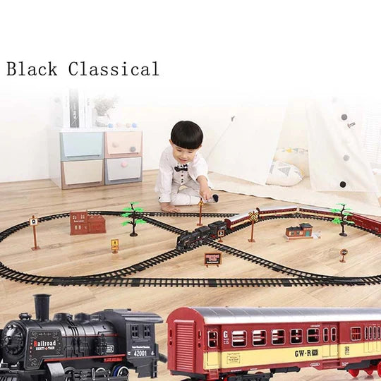 Deluxe 39-delige HO schaal modeltreinset met rooklichten en ovaal spoor