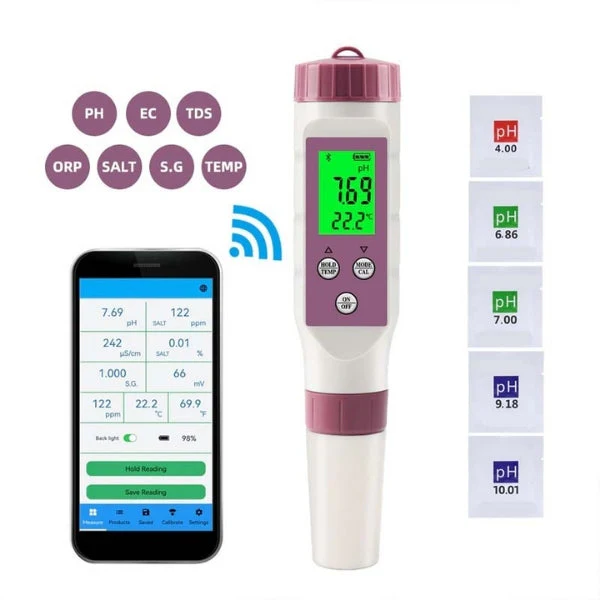 Digitale 7-in-1 Slimme Waterkwaliteitsmeter met App-Connectiviteit