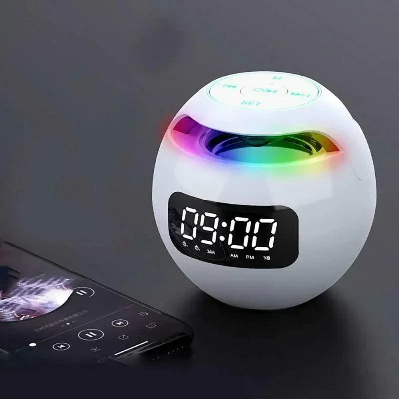 Digitale LED wekker Bluetooth speaker met gekleurde nachtlamp