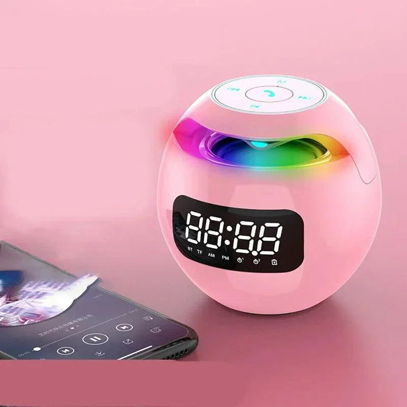 Digitale LED wekker Bluetooth speaker met gekleurde nachtlamp