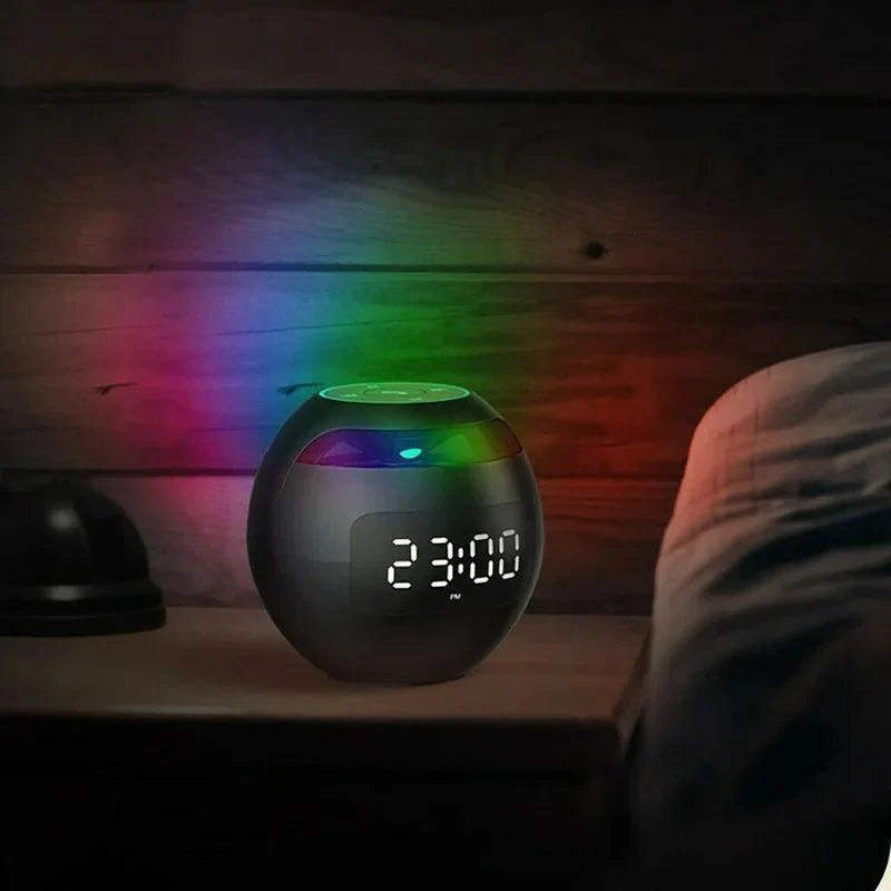 Digitale LED wekker Bluetooth speaker met gekleurde nachtlamp