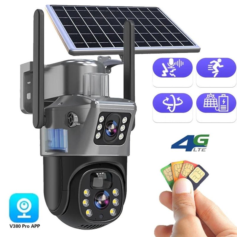 DualGuard solar 4K draadloze beveiligingscamera met 360 graden bediening