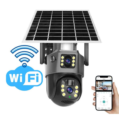 DualGuard solar 4K draadloze beveiligingscamera met 360 graden bediening