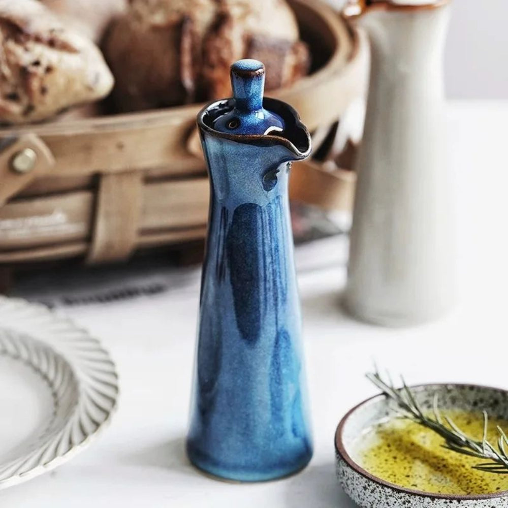 EcoPour glazen oliedispenser met druppelvrije tuit voor schoon en stijlvol keuken schenken