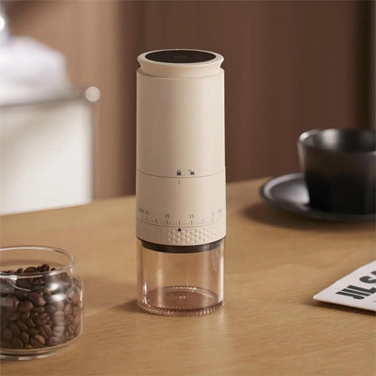 Elektrische koffiemolen met verstelbare maalschijf en USB oplaadbaar ontwerp