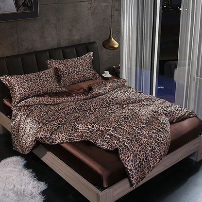 Elegante satijnen zijden beddengoed set luxe zachte lakens